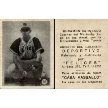 Ramon Carneado Baseball Card No. 98 - Cuba