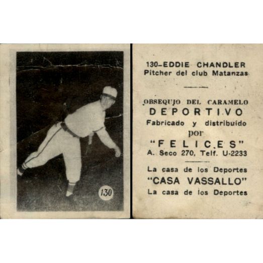 Vintage Cuba Caramelo Deportivo Felices 1946 - 1947 Baseball