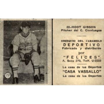 Hoot Gibson Baseball Card No. 22 - Cuba