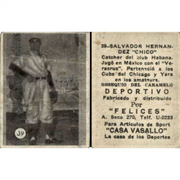 Salvador Hernandez Baseball Card No. 39 - Cuba