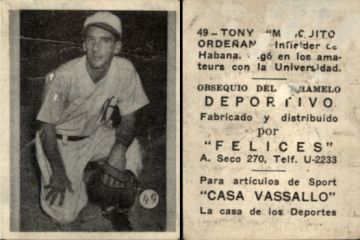Tony Ordenana Baseball Card No. 49 - Cuba