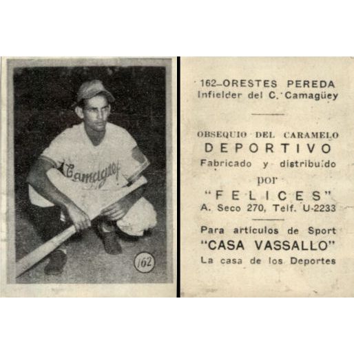 Vintage Cuba Caramelo Deportivo Felices 1946 - 1947 Baseball