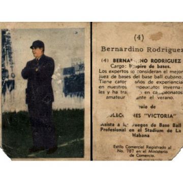Bernardino Rodriguez Baseball Card No. 4 - Cuba