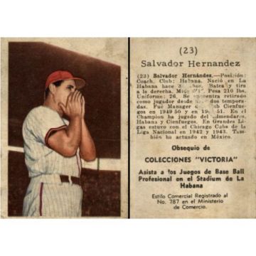 Salvador Hernandez Baseball Card No. 23 - Cuba