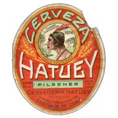 Cuban Beer bottle label Cerveza Hatuey pilsener