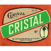 Cuban Beer bottle label Cerveza Cristal 10