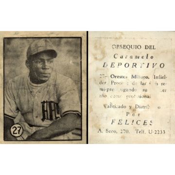 Orestes Minoso Baseball Card No. 27 - Cuba.