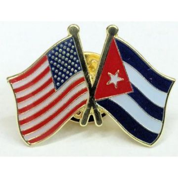Flag - Cuban and USA Flags Pin