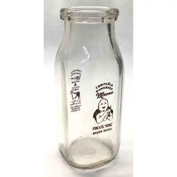 Botella de leche Compania Ganadera Maceo, 1958. Half Pint,