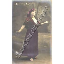 Woman singing, Rare Postcard
