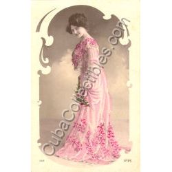 Woman in pink Postcard