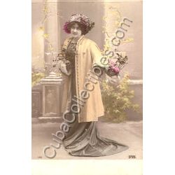 Woman in long dress Postcard