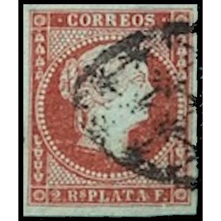 1855 SC 3 Cuba Stamp 2 Real de Plata, (Used)