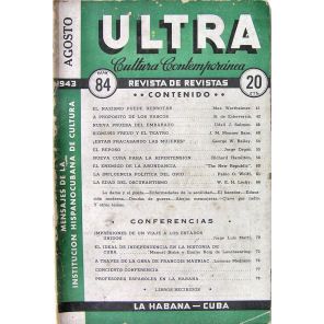 Ultra vintage Cuban magazine/revista Spanish, pub in Cuba - Edition: 1943-08