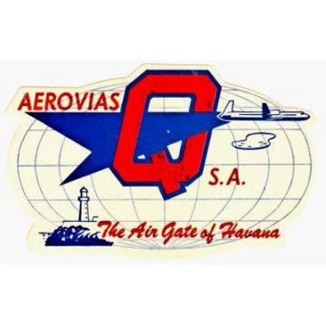 Cuban Luggage label, Aerovias Q S.A.