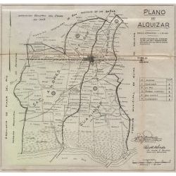 Alquizar, Cuba Mapa del Municipio, 1943 Original