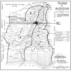 Alquizar, Cuba Mapa del Municipio, 1943 REPRODUCTION