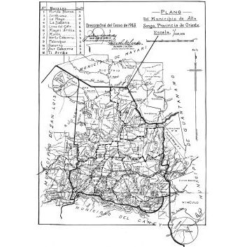 Alto Songo, Cuba Mapa del Municipio, 1943 REPRODUCTION
