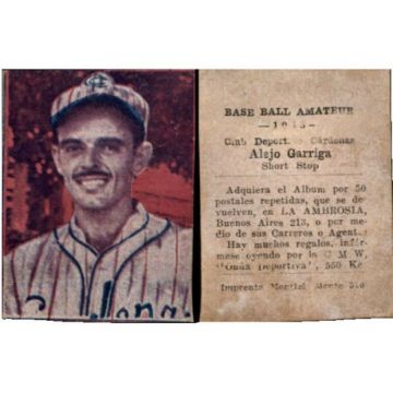 Alejo Garriga Cardenas Baseball Card 1943 Cuba