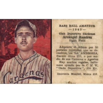 Arcangel Ramirez Cardenas Baseball Card 1943 Cuba