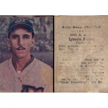 Ignacio Ferrer Club A.D.C. Baseball Card 1943 - Cuba