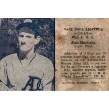 Jose Martinez Club A.D.C. Baseball Card 1943 - Cuba