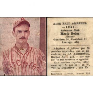 Mario Rojas Artemisa Baseball Card 1943 - Cuba
