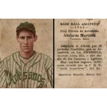 Abelardo Martinez Circulo de Artesanos Baseball Card 1943 - Cuba