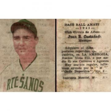 Juan Castaneda Circulo de Artesanos Baseball Card 1943 - Cuba