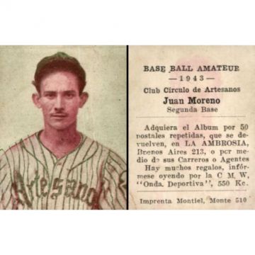 Juan Moreno Circulo de Artesanos Baseball Card 1943 Cuba