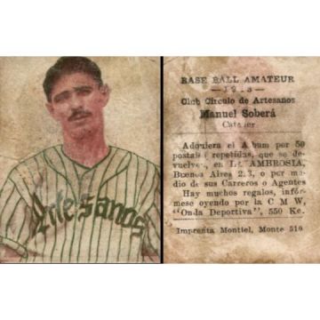 Manuel Sobera Circulo de Artesanos Baseball Card 1943 Cuba