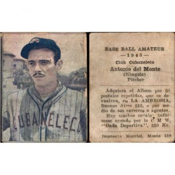 Antonio del Mingolo Cubaneleco Baseball Card 1943 - Cuba