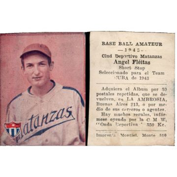 Angel Fleitas, Matanzas Baseball Card 1943 - Cuba