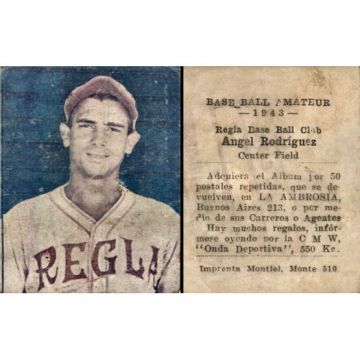 Angel Rodriguez, Regla Baseball Card 1943 - Cuba