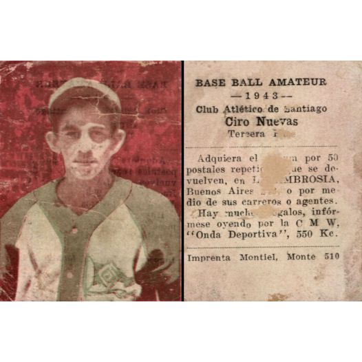 Vintage Cuba La Ambrosia Baseball Amateur Trading Cards Ciro