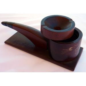 Ashtray made of wood, not a pipe