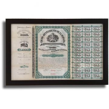 Ayuntamiento de La Habana, 1800s, $1000 Bond Certificate, Second Edition