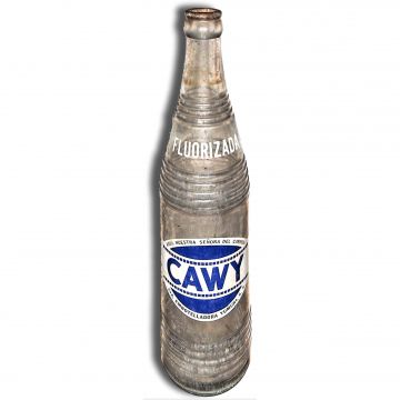 Bottle Cawy water, empty bottle. 1954
