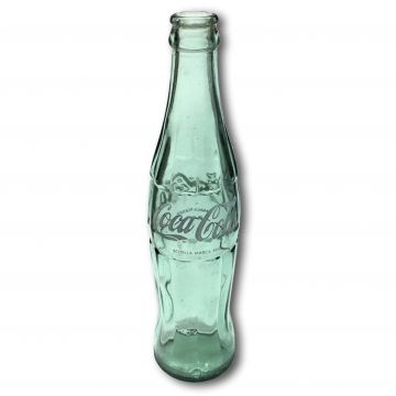 Bottle Coca Cola 10 oz. Letras pintadas. Marca registrada.