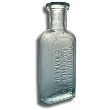 Bottle Botica Farmacia La Salud. Medicine bottle