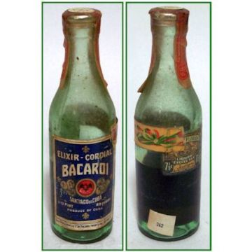 Vintage Cuban Miniature liquor bottle Bacardi Elixir - Cordial