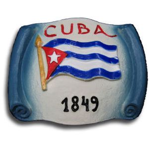 Ceramica imantada con la Bandera Cubana