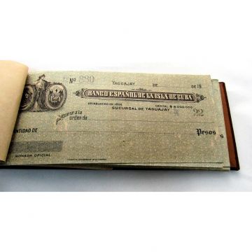 Banco Espanol de la Isla de Cuba check book