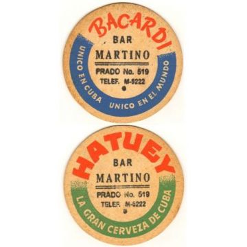 Coaster, Bacardi-Hatuey Bar Martino