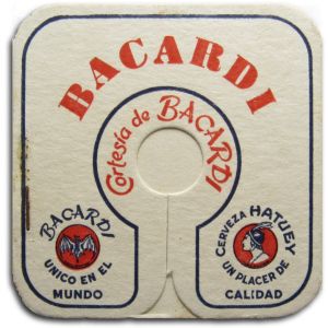 Coaster, Bacardi-Hatuey for goblet or wine glass
