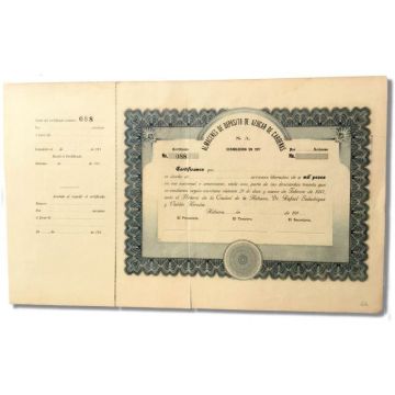 Almacenes De Depositos De Azucar de Cardenas, 1917, Accion, Stock Certificate