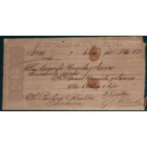 1905 Documento del Banco Espanol por 50 Pesetas