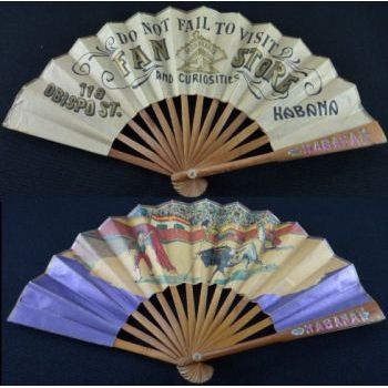 Folding Advertising hand fan from Fan Store, Obispo vintage
