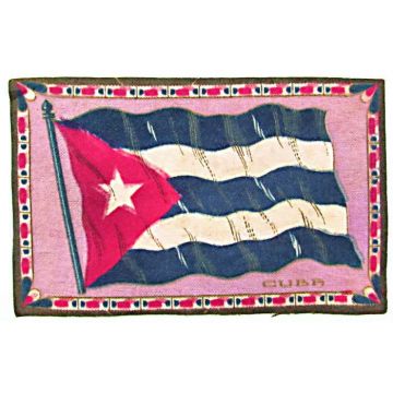 Flannel Cuban Flag, 6 x 4 inches light lilac background. Bandera Cubana