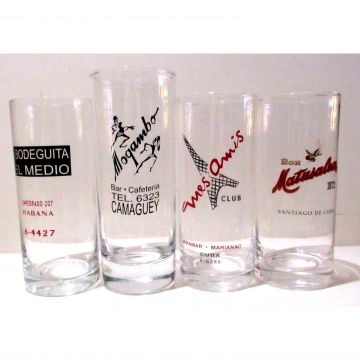 Advertising glasses, set of four glasses
